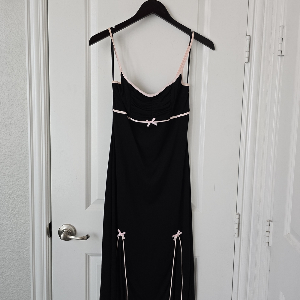 Black Dress with Pink Accents